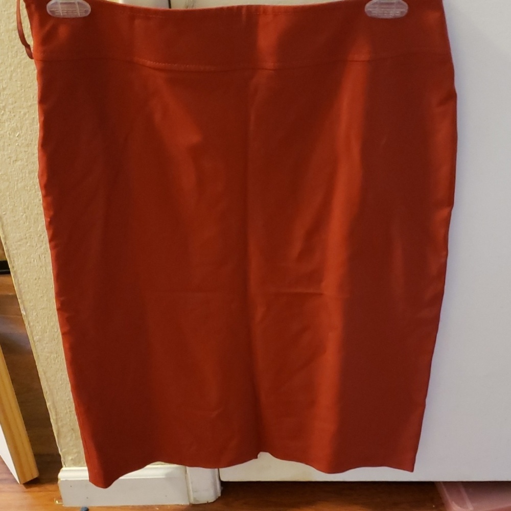 Brick red pencil skirt
